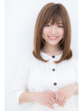 カバーヘア ブリス 川口(COVER HAIR bliss) 正統派ベージュカラーのストレートセミディZ川口20代30代40代