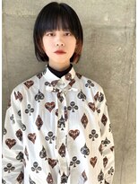 セル(CELL)&nbsp;インナーカラー　ボブ　黒髪　オレンジ　モード