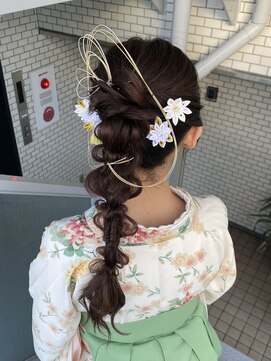 フェリーチェ(Felice) 袴ヘア　編み下ろし　水引　振袖