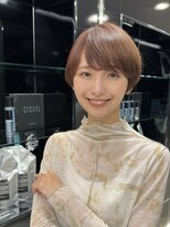 大人可愛い/30代40代50代/黒髪/前下がりショート/丸みショート