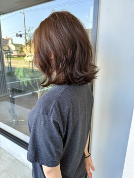 ナンバー(number+) 20代30代40代ブリーチなしオリーブグレージュくびれボブ艶カラー