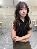 韓国ヘアーハッシュカットレイヤーカットグレージュブリーチ無し
