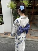 浴衣×シニヨンアレンジ/まとめ髪アレンジ