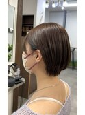 乾かすだけでまとまるショートボブ×オリーブブラウン