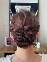 チェリーブラウン ヘアセット お呼ばれヘア ヘアアレンジ