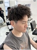 MEN'S HAIR/ブルーブラック/スペインカール/韓国マッシュ