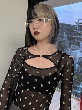 ステン(sten) セクションカラー/ホワイトブロンド/ボブ