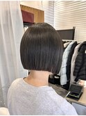 ホワイトグレージュミニウルフデジタルパーマチェリーブラウン
