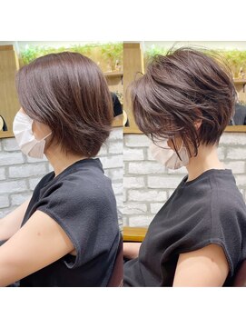 バンプ ギンザ(BUMP GINZA) 30代40代50代絶壁解消ひし形白髪ぼかし大人ショートボブ【猪狩】