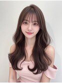 髪質改善 艶髪 暗めカラー韓国風 前髪カット 小顔 梅田