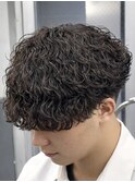 波巻き縦落ちツイストスパイラルパーマラウンドマッシュ