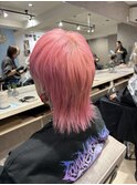 中性ハイトーンウルフ×ペールピンク×EXケアブリーチ