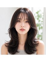 オラボ(olabo)&nbsp;顔周りレイヤーで小顔魅せ！韓国風くびれロング