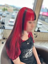 ヘアーアンドラッシュ ジーナ(Hair&Lash Jiina)&nbsp;赤黒デザインカラー