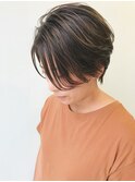 大人かわいい前下がりショートハイライト[20代/30代/40代/50代]