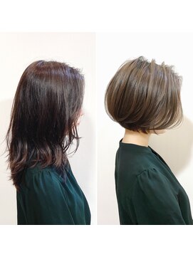 エトワ(ETOWA) 【ビフォーアフター】セミロング→まるみボブ