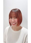 【松戸 藤原】オレンジボブ　ハイライト