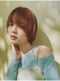 オレンジカラーのマッシュショート【坂根】