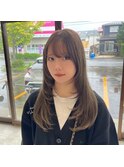 レイヤー/ミルクティーベージュ/ブリーチカラー/韓国風/顔周り