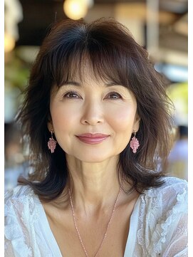 アヴァンス プロデュース バイ エガオ 大阪梅田店(AVANCE. PRODUCED by EGAO) くびれヘアー+大人ミディアム【梅田白髪染め】AVANCEbyEGAO