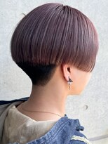 オーク 学芸大学(OAK)&nbsp;ピンクブラウン ハンサムショート 刈り上げシースルーマッシュ
