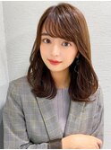 イメチェン美髪外ハネボブミディアムストレート寒色系カラー