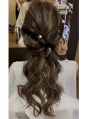 ハーフアップ　お呼ばれヘアセット