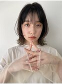 レイヤーカット×透明感ベージュ