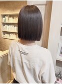 福山美容室caary 切りっぱなしボブパープル透明感イルミナカラー