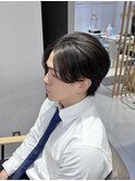 ブルーブラックフェザーパーマサーフカールセンターパート