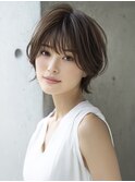 ☆イメチェンピンクベージュアンブレラカラー前髪クールショート