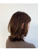 くせ毛/大人外ハネ/ミディアムヘア