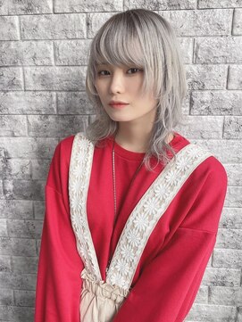 リアイス(Re:ICE) ミニウルフ/くすみブルー/流れるレイヤー/インナーハイライト