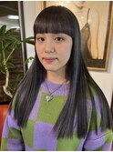 【黒髪卒業式 リバースインナーカラー】