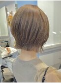 ニュアンスカラーキャラメルベージュ前下がりボブ【日本橋】