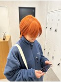 ショートウルフ オレンジカラー【三宮】福岡