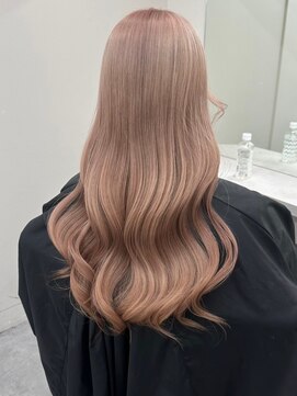 ベレーザ 渋谷(BELEZA) 5834ニュアンスカラーホワイトピンク波巻きミルクティーピンク