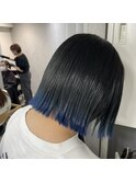 切りっぱなしボブ×裾カラー