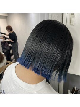 ヌーヴェル(nouvelle) 切りっぱなしボブ×裾カラー