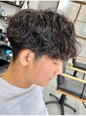 波巻きパーマメンズパーマメンズヘアツーブロックツイストパーマ