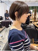 美髪シアーカラーピンクブラウンショート