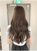 ブリーチなしアッシュブラウン赤み消しカラー韓国ロング【横浜】