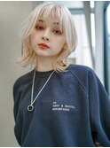 【GEEKS渋谷】ホワイトブロンド/小顔ウルフ/春夏カラー/20代30代