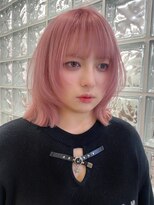 ダメージレスなブリーチカラーで作るピンクカラー