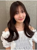 ロングヘア/顔周りカット/フェイスレイヤー/前髪