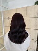 20代透明感カラー×レイヤーカット小顔ボルドーカラー