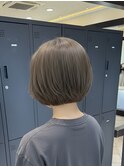 顔周りカットハッシュカットダークブラウンワンホンレイヤー韓国