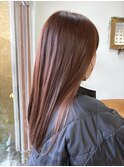 ピンクベージュ　インナーカラー