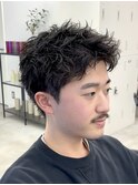 MEN’S/リバースセンターパート/ニュアンスパーマ/藤沢美容院