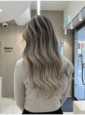 コントラストバレイヤージュ×ホワイトシルバー